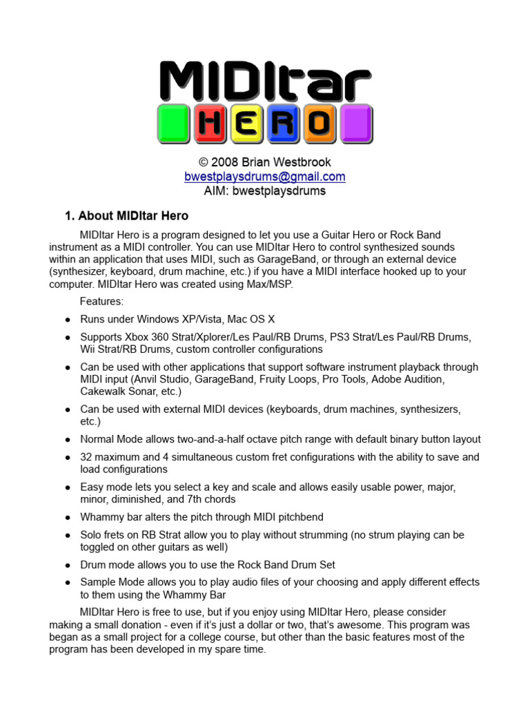 MIDItar Hero: MIDI Controller Setup Guide | PDF | Scale (Music ...