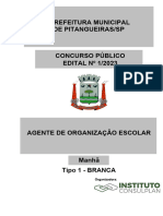 Instituto Consulplan 2024 Prefeitura de Pitangueiras SP Agente de Organizacao Escolar Prova