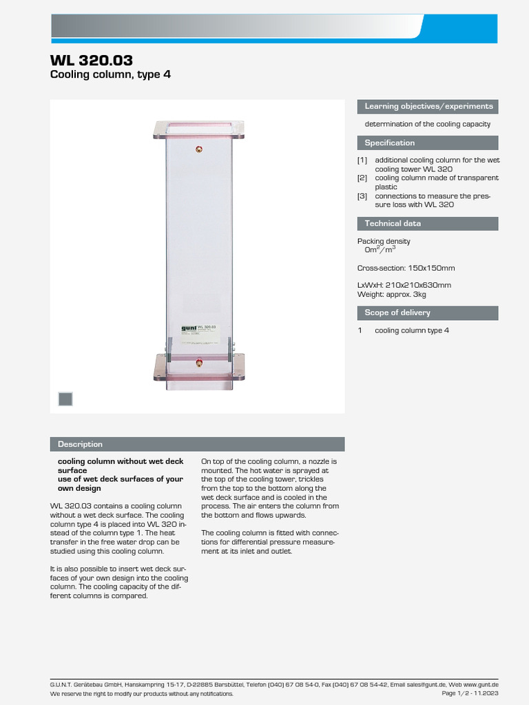 Wl 320 03 cooling column type 4 gunt 1499 pdf 1 en gb pdf