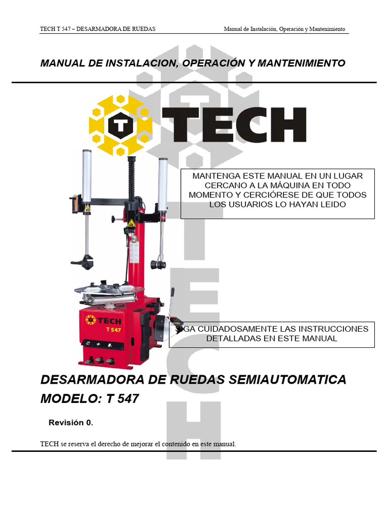 TECH T-547 - Manual de Usuario - Doc | Descargar gratis PDF | Neumático ...
