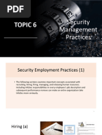 Topic 6 - Security Management Practices