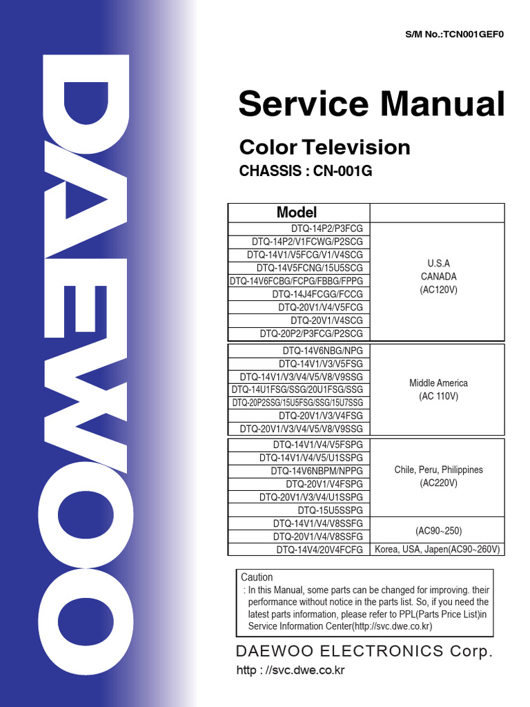 Service Manual: Color Television | PDF | Wire | Electrical Engineering