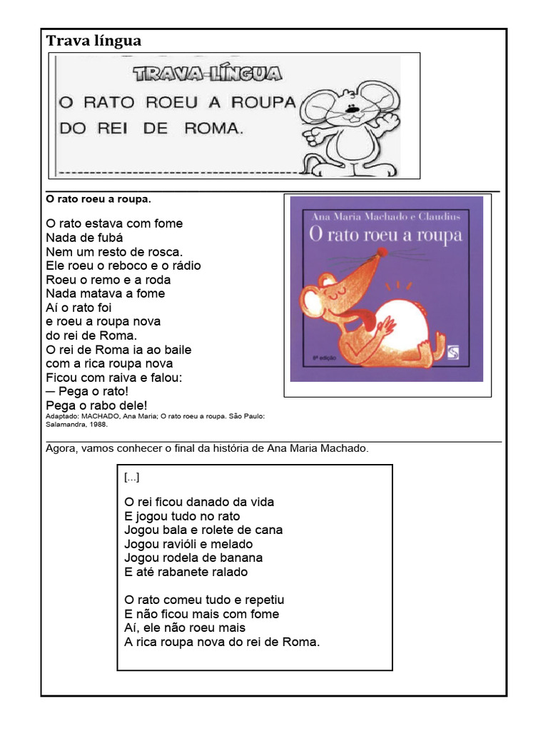 Trava-língua: O Rato e o Rei | PDF