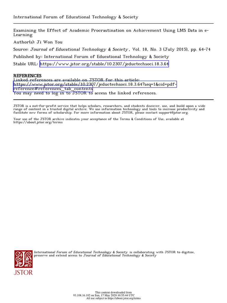 Impact of Procrastination on E-Learning Success | PDF