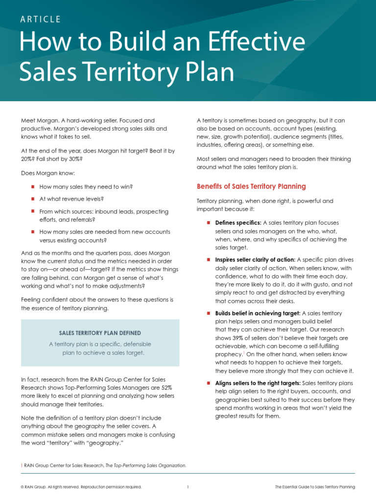 Effective Sales Territory Planning Guide | PDF | Sales | Goal