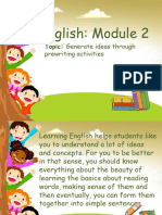 2ndgrading - English - Module2 - Generate Ideas Through Prewriting Activities