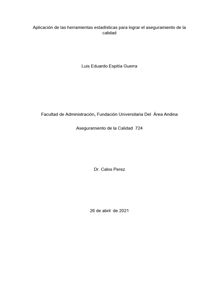 Aseguramiento de La Calidad Eje 1 | PDF