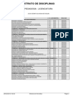 Extrato de Disciplinas: Pedagogia - Licenciatura