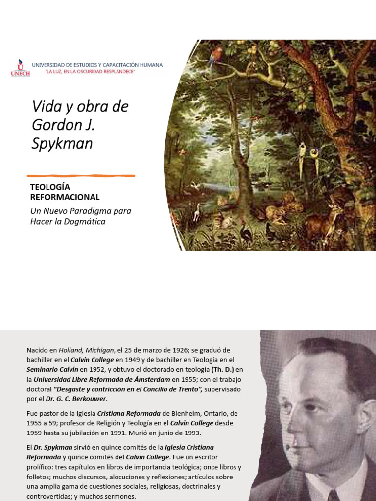 Vida y Teología de Gordon Spykman | PDF | Teología | calvinismo