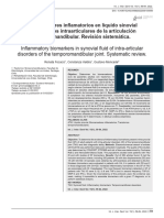 Biomarcadores Inflamatorios en Líquido Sinovial de Trastornos Intraarticulares de La Articulación Temporomandibular. Revisión Sistemática