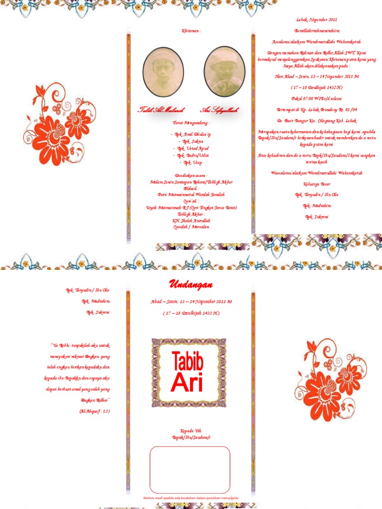 108+ Contoh Undangan Khitanan Karakter Gratis Terbaru