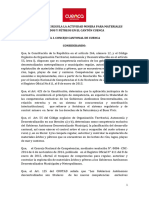 Ordenanza Minera Materiales Áridos y Pétreos en El Cantón Cuenca