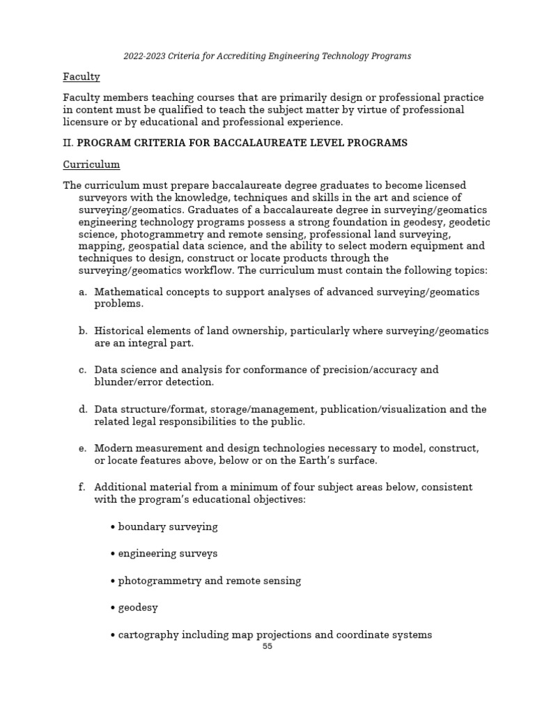Etac criteria baccalaureate level programs pdf