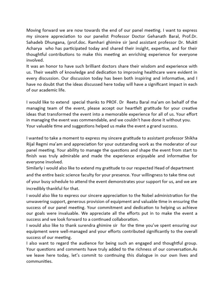 Closing Remark Final Aachal Dhital Pdf Cognition