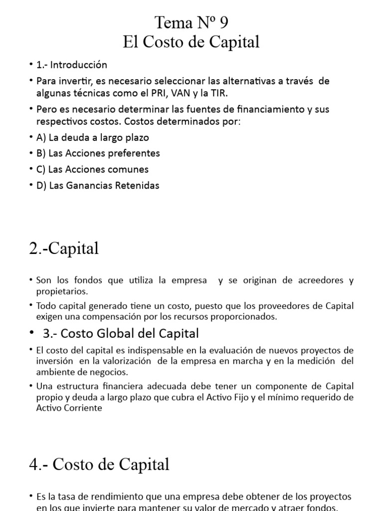 Costo de Capital y Estructura Financiera | PDF | Compartir (Finanzas ...