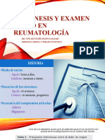 Anamnesis y Examen Físico en Reumatología