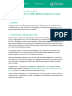 Phys, Chem Tests For ITNs, Determination of Mesh Size