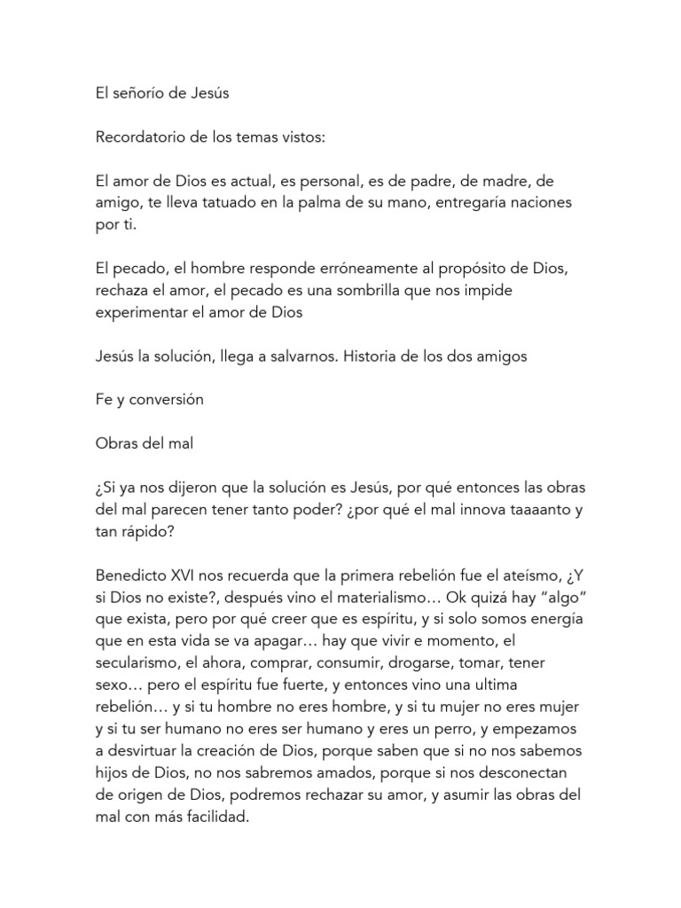 El Señorío de Jesús | PDF