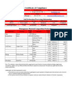 Certificate of Compliance: Material Declaration Processing Information