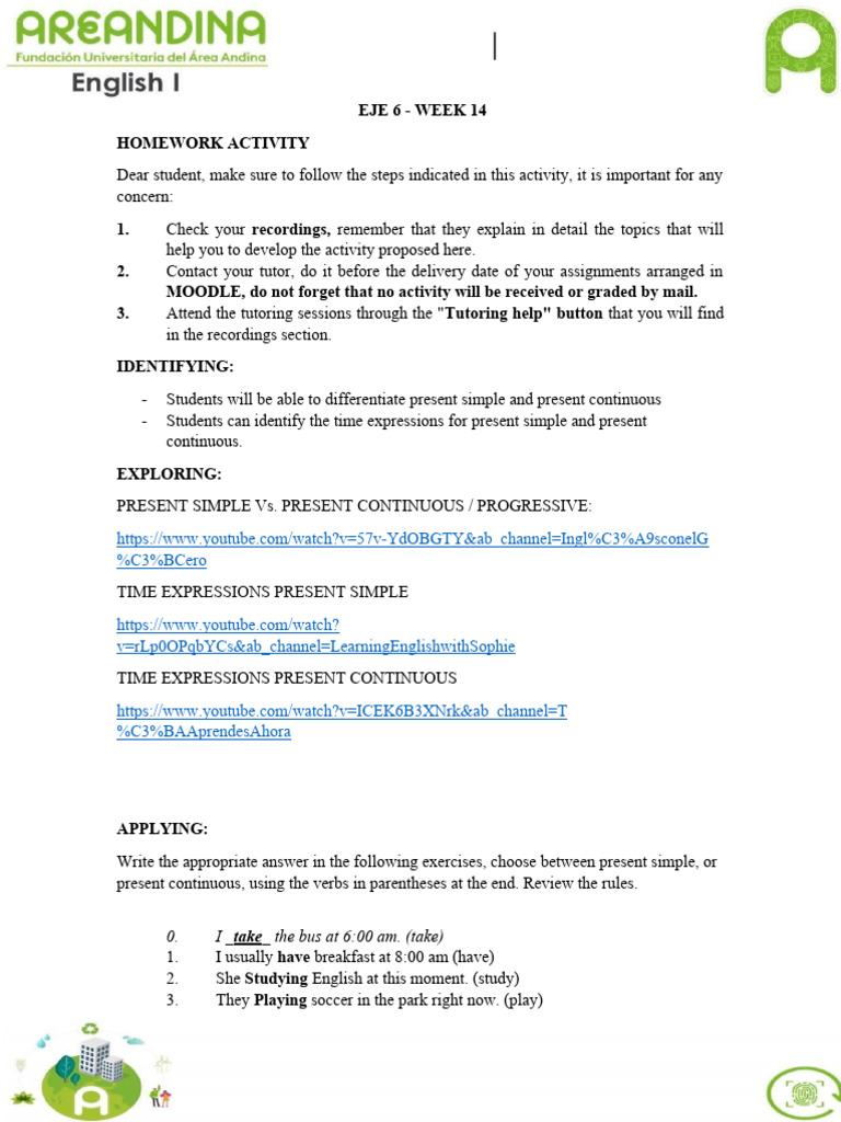 Present Simple vs. Present Continuous Guide | PDF | Language Arts ...