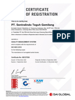 Sertifikat ISO 9001-2015 Sentralindo Teguh Gemilang