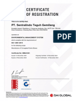 Sertifikat ISO 14001-2015 Sentralindo Teguh Gemilang