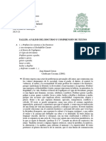 Taller Análisis Del Discurso y Comprensión de Textos.