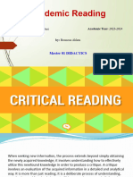 Academic Reading - Critical Reading