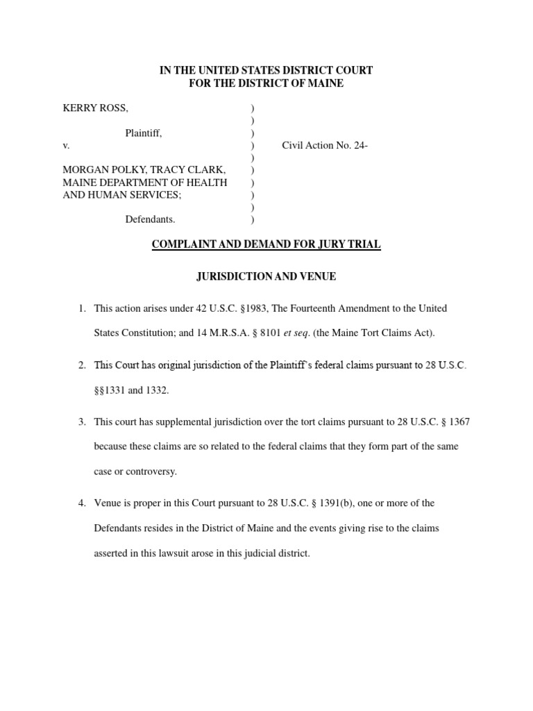 Ross Complaint Download Free PDF Lawsuit Damages