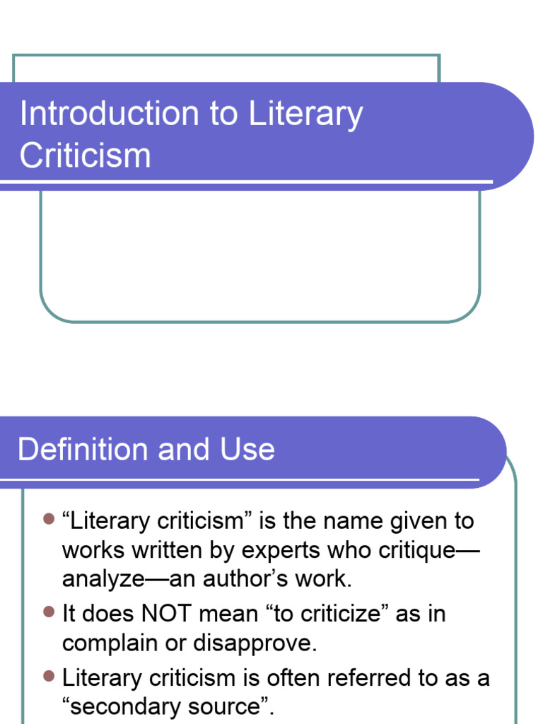 Understanding Literary Criticism | PDF | Poetry | Genre