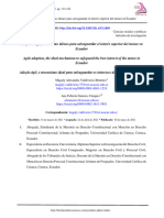 Adopción Ágil, Mecanismo Idóneo para Salvaguardar El Interés Superior Del Menor en Ecuador