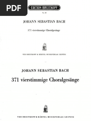 J.S.Bach.371 VIERSTIMMIGE CHORALGESANGE | PDF