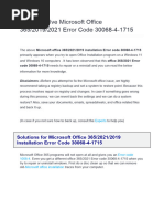 Fix Microsoft Office Error Code 30183 | PDF | Computers
