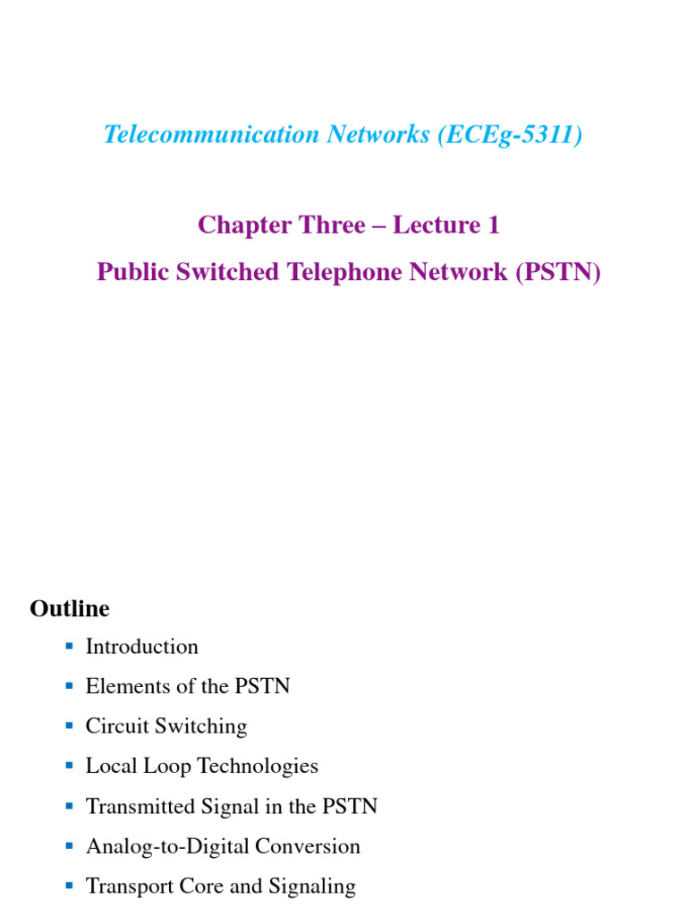 05 Public Switched Telephone Network Pdf Public Switched Telephone