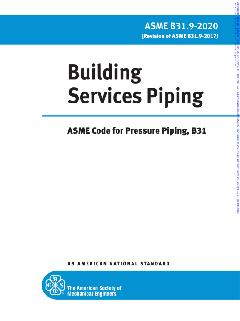 Asme B31.9 Building Services Piping