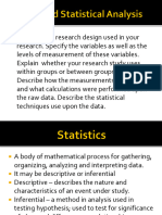 Descriptive and Inferential Statistical Tools