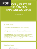 Lesson 4 Parts of The Campus Paper and Newspaper