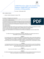 Arrêté Du 25 Juillet 2022 Fixant Les Règles de Sécurité Et Les Dispositions Techniques Applicables Aux Structures Provisoires Et Démontables