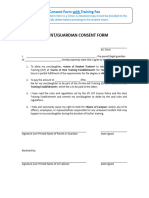 Parent Consent Form With Training Fee Template