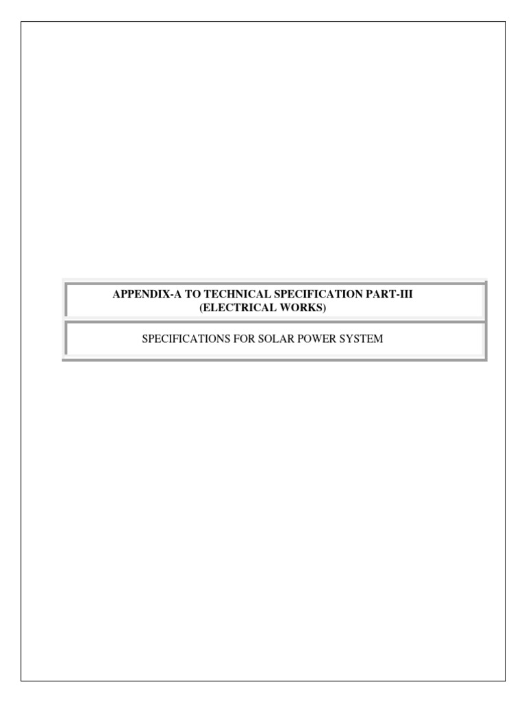 Solar Power System Specifications for Security | PDF | Photovoltaic ...