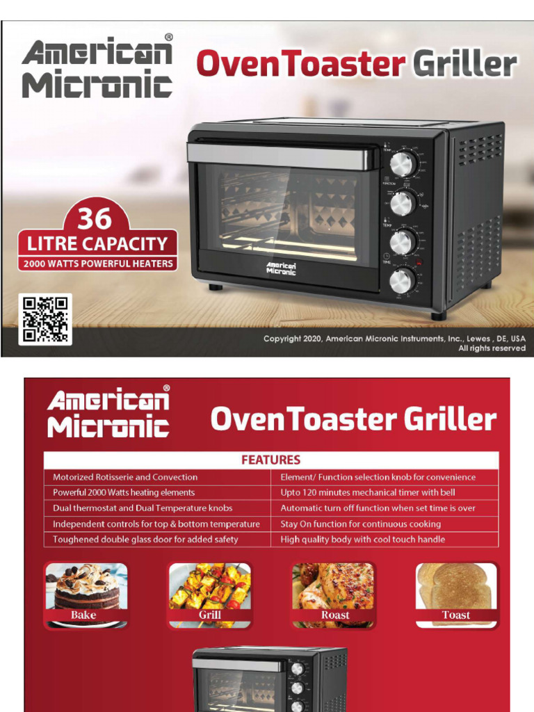 American Micronic 36 Litre Imported Oven Toaster Griller Catalogue | PDF