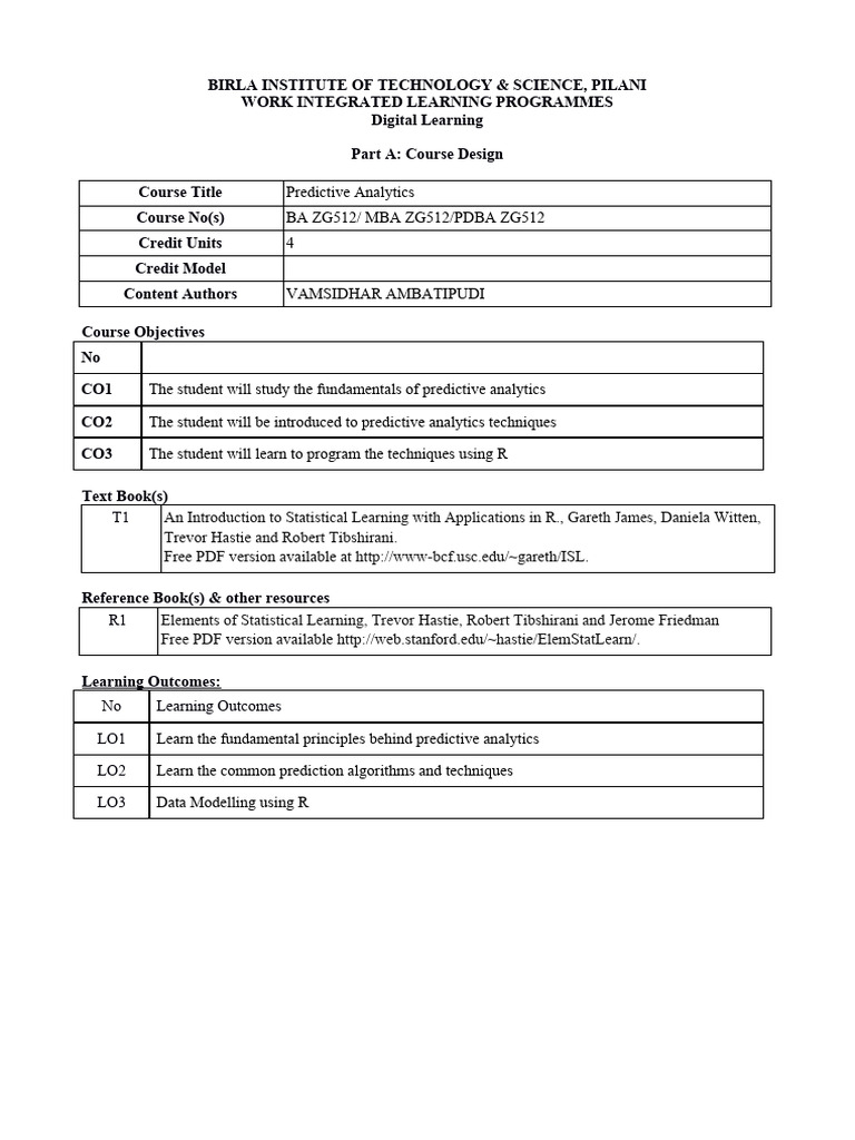 Ba ZG512 Pa Course Handout | PDF