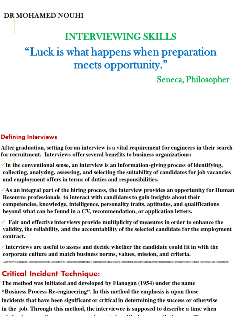 Interviewing Skills Doc - PP | PDF | Competence (Human Resources ...