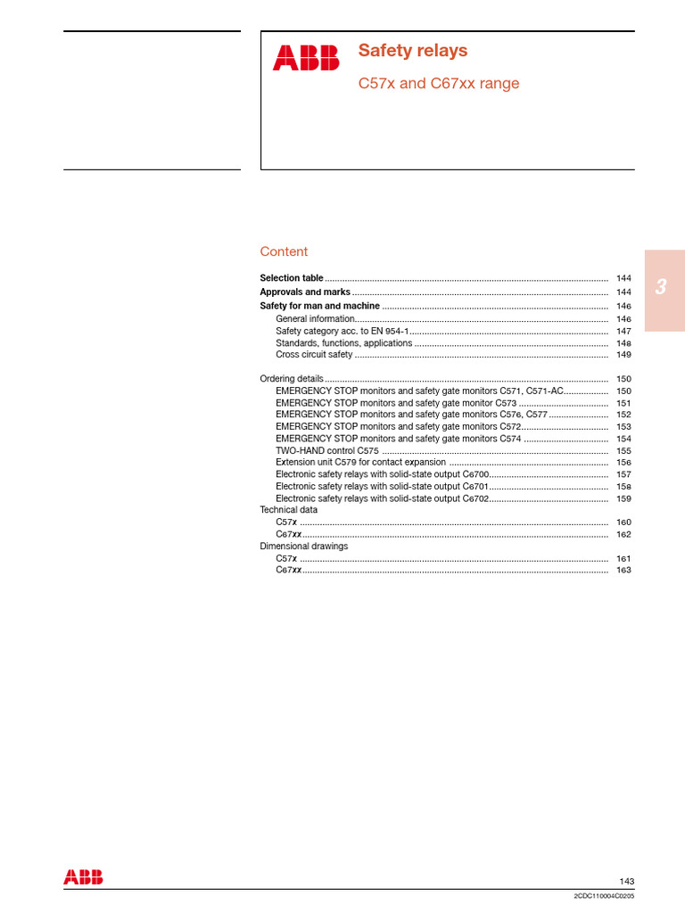 ABB Safety Relays Overview | PDF | Relay | Switch