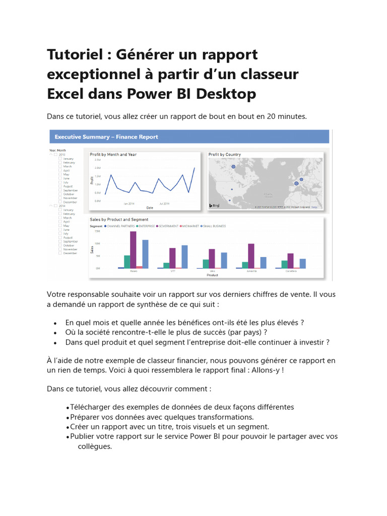 Rapport financier avec Power BI | PDF | Microsoft Excel | Histogramme