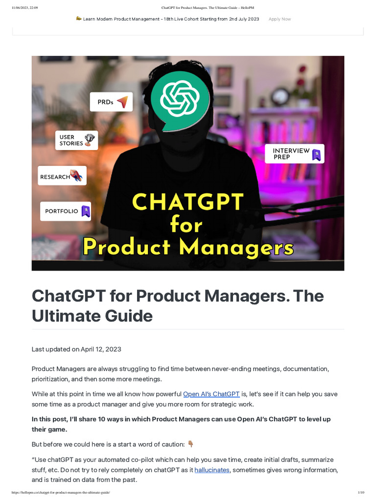 Chatgpt For Product Managers The Ultimate Guide Hellopm Download