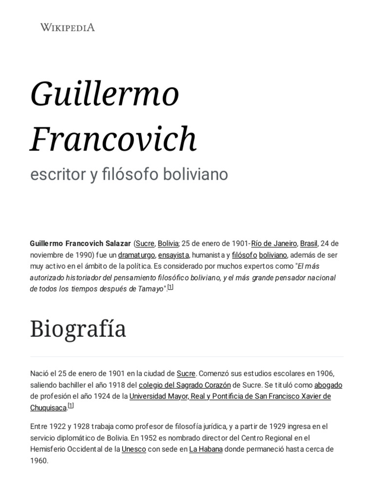 Guillermo Francovich - Wikipedia, La Enciclopedia Libre | PDF