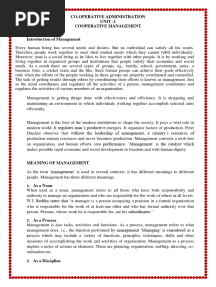 Co-Operative Management Notes II BBA