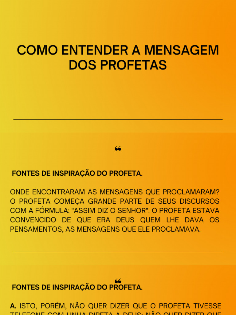 Como Entender A Mensagem Dos Profetas Pdf