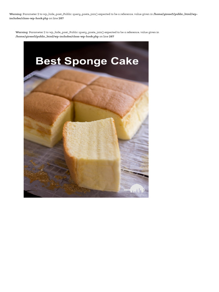 Perfect Soft and Jiggly Sponge Cake Recipe - Yi Reservation | PDF ...